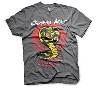 Cobra Kai Licenza Ufficiale Never Dies Uomo Maglietta (Grigio Scuro), Medium