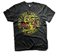 Cobra Kai Licenza Ufficiale Round Patch Uomo Maglietta (Nero), X-Large