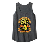 Cobra Kai Logo di Karate Dojo Canotta, Donna, Grigio Scuro, S