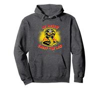 Cobra Kai Nessuna pietà spazzare la Gamba Felpa con Cappuccio, Unisex per Adulti, Grigio Scuro, XL