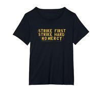 Cobra Kai Stencil di Slogan Maglietta, Donna Plus-Size, Nero, 2X