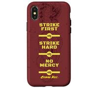 Cobra Kai Strike First Red and Gold Snake Logo TV Show Custodia per iPhone X/XS
