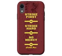 Cobra Kai Strike First Red and Gold Snake Logo TV Show Custodia per iPhone XR