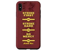 Cobra Kai Strike First Red and Gold Snake Logo TV Show Custodia per iPhone XS Max