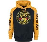 Cobra Kai Strike First Uomo Felpa con Cappuccio Nero/Giallo XL 80% Cotone, 20% Poliestere Regular