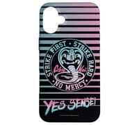 Cobra Kai Yes Sensei Retro Stripes Vaporwave TV Show Custodia per iPhone 16 Plus