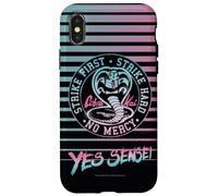Cobra Kai Yes Sensei Retro Stripes Vaporwave TV Show Custodia per iPhone X/XS