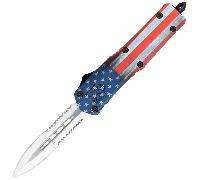 CobraTec Medium FS-3 Cerakote Bandiera Americana Dagger a Doppio Taglio Seghettato 06CT114