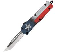 CobraTec Medium FS-3 Cerakote Bandiera del Texas Tanto Seghettato 06CT113