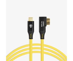 CobraTether Cavo da USB-C a Micro-B 90°, 5m, giallo