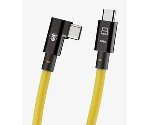COBRAUNION Da USB-C a USB-C 90° - Cavo Tether Dritto - angolato a 90° giallo