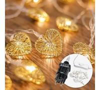 Cobus CozyHome Lucine led decorative Cuore - 5 metri & 20 LED in bianco caldo I Con spina I Per interni I Filo led decorative Fairy lights Lucette decorazioni Luci natale interno