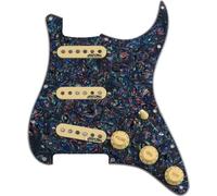 CoByda Protezione per pickup Strat precablata SSS, Alnico V, bobina singola, multi-interruttore, tipo a 7 vie, protezione per pickup completamente carico, per parti di ricambio per chitarra Fender