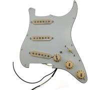CoByda Protezione per pickup Strat precablata SSS, Alnico V, bobina singola, multi-interruttore, tipo a 7 vie, protezione per pickup completamente carico, per parti di ricambio per chitarra Fender
