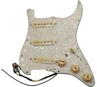 CoByda Protezione per pickup Stratocaster SSS precablata Alnico V, bobina singola, multi-interruttore, tipo a 7 vie, protezione per pickup completamente carico, parti di ricambio per chitarra Fender