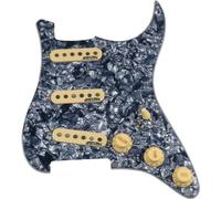 CoByda Protezione per pickup Stratocaster SSS precablata Alnico V, bobina singola, multi-interruttore, tipo a 7 vie, protezione per pickup completamente carico, per chitarra Fender (nero-2)