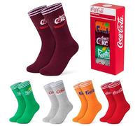 Coca-Cola Calzini Donna - Pacco Da 5 Calze Donna Simpatiche Misto Cotone Taglia Unica 36-40 41-45 Gadget Regalo (Multicolore, 41-45 EU)