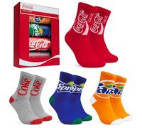 Coca-Cola Calzini Uomo Ragazzi Calze Divertenti Coke Fanta Sprite Morbido Lunghezza Polpaccio Socks Regalo Uomo (Multi, 40/46 EU, 4)