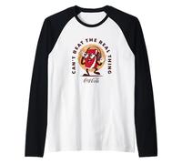 Coca-Cola Cartoon Can't Beat The Real Thing Retro Logo Maglia con Maniche Raglan