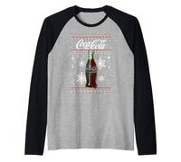 Coca-Cola Classic Bottle Christmas Sweater Style Maglia con Maniche Raglan