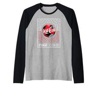 Coca-Cola Football Soccer Goal in Net Geometric Pattern Maglia con Maniche Raglan
