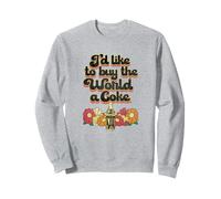 Coca-Cola I'd Like To Buy The World A Coke Floral 70's Felpa