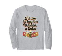 Coca-Cola I'd Like To Buy The World A Coke Floral 70's Maglia a Manica