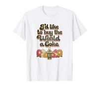 Coca-Cola I'd Like To Buy The World A Coke Floral 70's Maglietta