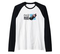 Coca-Cola It's The Real Thing Classic Retro Logo Maglia con Maniche Raglan