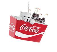 Coca-Cola Kurt Adler Polar Bear Cub in Coca-Cola Cooler Ornament, 6,75 cm