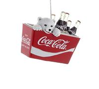 Coca-Cola Kurt Adler Polar Bear Cub in Coca-Cola Cooler Ornament, 6,75 cm