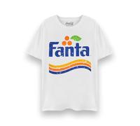 Coca-Cola Maglietta per adulti, unisex, con logo classico, a maniche corte, con scritta in inglese "Soda Carbonated Drink", abbigliamento vintage a maniche corte, Fanta - Bianco, XXL