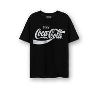 Coca-Cola Maglietta per adulti, unisex, con logo classico, a maniche corte, con scritta in inglese "Soda Carbonated Drink", abbigliamento vintage a maniche corte, Coca Cola - Nero, S