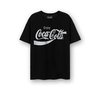 Coca-Cola Maglietta per adulti, unisex, con logo classico, a maniche corte, con scritta in inglese "Soda Carbonated Drink", abbigliamento vintage a maniche corte, Coca Cola - Nero, L