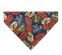 Coca-Cola Pet Bandana Classic Coca Cola Badges Collage Blue Slip On Collar Banda