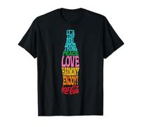 Coca-Cola Rainbow Colored Word Stack Bottle Maglietta