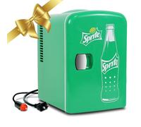 Coca Cola Sprite Portable 6 Can Thermoelectric Mini Fridge Cooler/Warmer, 4 L/4.2 Quarts Capacity, 12V DC/110V AC Plugs Included Great for Home, Car, Skincare, Cosmetics, Medication, ETL Listed