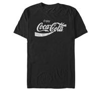Coca-Cola T-Shirt da Uomo con Logo Classico Vintage Coke, Nero, XX-Large