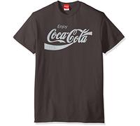 Coca-Cola, T-Shirt da uomo stile anni '80, a maniche corte, Carbone, XX-Large