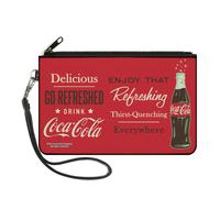 Coca-Cola Wallet, Zip Clutch, Coca Cola Enjoy That Everywhere Bottle Red White B