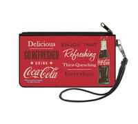 Coca-Cola Wallet, Zip Pouch, Coca Cola Enjoy That Everywhere Bottle Red White Br