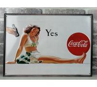 COCA COLA - 'YES' - INSEGNA - 45X32 - MODERNA - RIPRODUZIONE