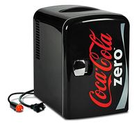 Coca-Cola Zero Portable 6 Can Thermoelectric Mini Fridge Cooler/Warmer, 4 L/4.2 Quarts Capacity, 12V DC/110V AC Plugs Included Great for Home, Dorm, Car, Skincare, Cosmetics, Medication, ETL Listed