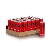 Coca-Cola Zero Zuccheri - 24 Lattine da 250 ml, Tutto il Gusto della Formula Coca-Cola Senza Calorie, Coca-Cola Mini Lattine, Lattina 100% riciclabile, Bevanda Analcolica con Edulcoranti