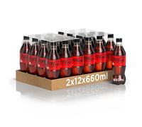 Coca-Cola Zero Zuccheri - 24 Bottiglie da 660 ml, Tutto il Gusto della Formula Coca-Cola Senza Calorie, in bottiglia PET 100% Riciclabile, Bevanda Analcolica con Edulcoranti