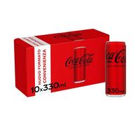 Coca Cola Zero Zuccheri, Formato Convenienza Da Frigo, Tutto il Gusto della Formula Coca-Cola Senza Calorie, Lattina 100% riciclabile - 10 lattine da 330 ml