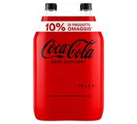 Coca-Cola Zero Zuccheri, Tutto il Gusto della Formula Coca-Cola Senza Calorie, Bottiglia 100% riciclabile - 4 Bottiglie da 1,5 L