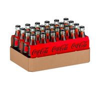 Coca-Cola Zero Zuccheri, Tutto il Gusto della Formula Coca-Cola Senza Calorie, Bottiglia in Vetro 100% riciclabile - 24 Bottiglie da 200 ml