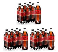 Coca-Cola Zero Zuccheri Zero Caffeina - 6 Bottiglie da 1 L, Tutto il Gusto Coca-Cola Senza Calorie e Senza Caffeina, in bottiglia PET 100% Riciclabile, Bevanda Analcolica con Edulcoranti