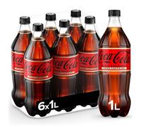 Coca-Cola Zero Zuccheri Zero Caffeina - 6 Bottiglie da 1 L, Tutto il Gusto Coca-Cola Senza Calorie e Senza Caffeina, in bottiglia PET 100% Riciclabile, Bevanda Analcolica con Edulcoranti